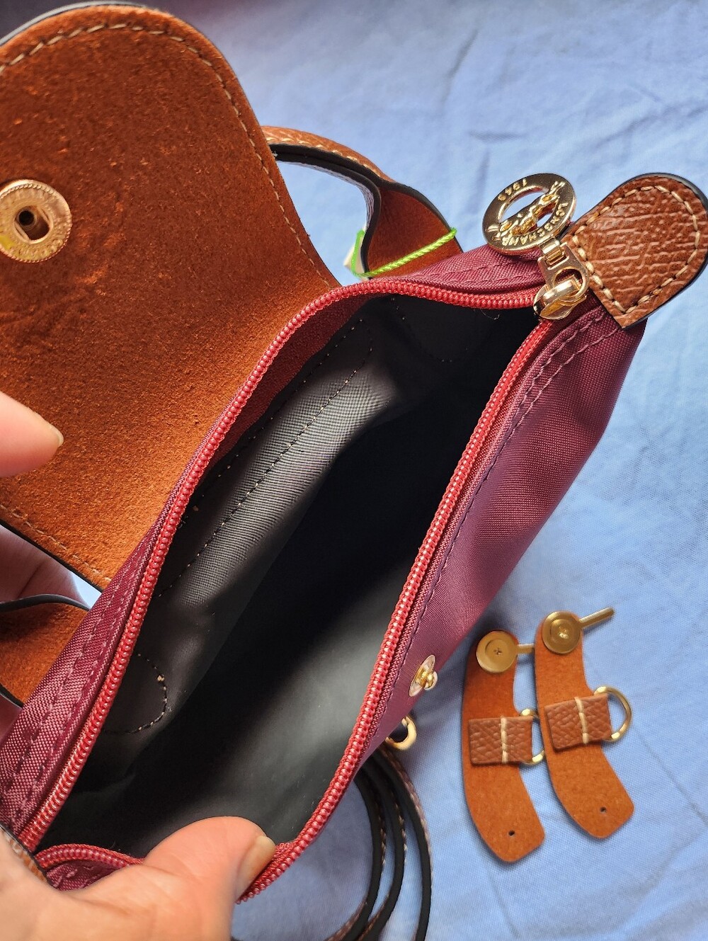 Longchamp Burgundy Mini Bag with Removable Strap NWT - Picture 5 of 6